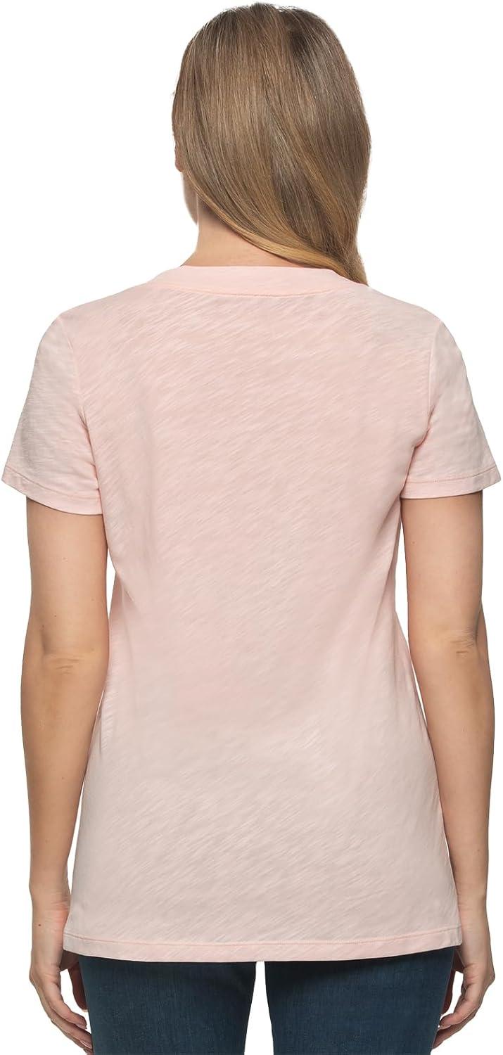 imageFelina Womens Slub Jersey VNeck Tunic Lightweight Casual Top Cotton Modal BlendBlack