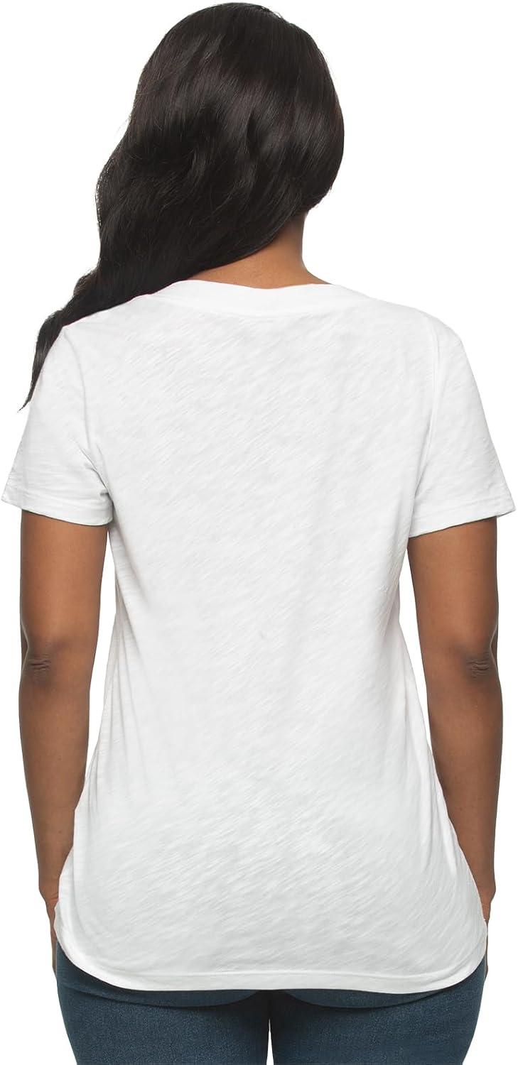 imageFelina Womens Slub Jersey VNeck Tunic Lightweight Casual Top Cotton Modal BlendBlack