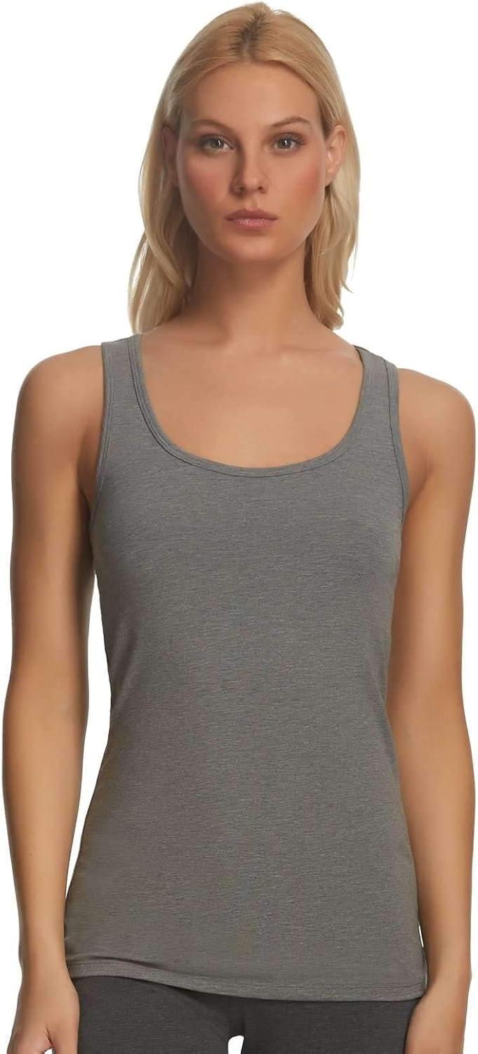 imageFelina Stretch Layering Womens Tank Top Seamless Cotton Tank Top for Women Workout Top 3PackBlack White