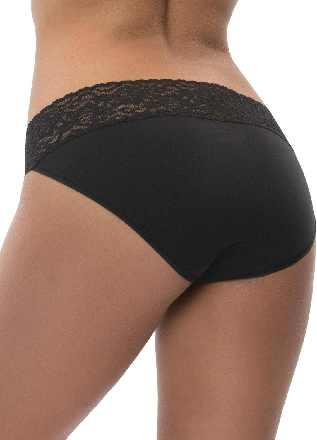 imageFelina Stretchy Lace Trimmed Bikini Underwear Sexy Underwear for Women Bikini Panties Seamless Panties 5PackAssorted Color