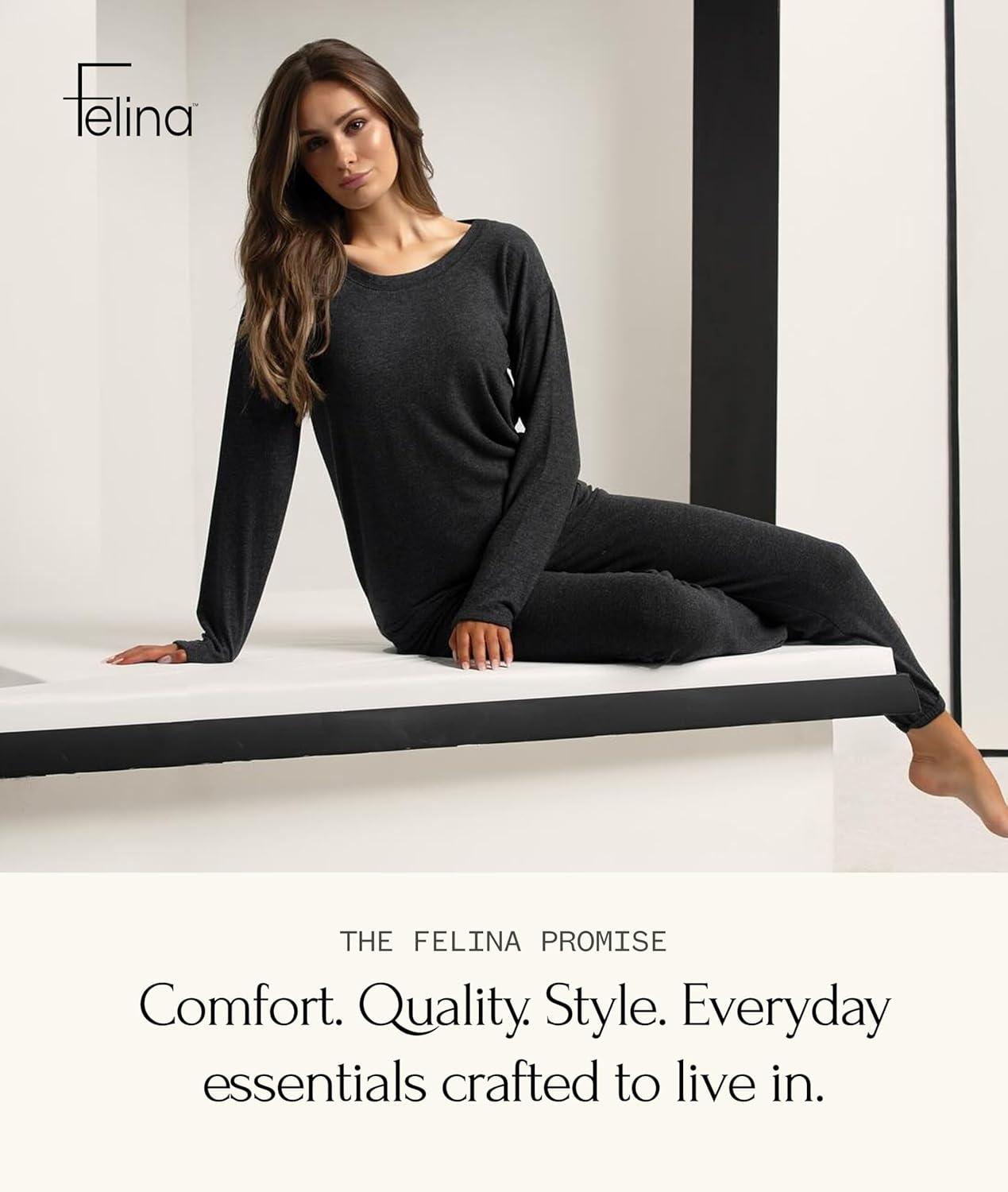 imageFelina Womens Long Sleeve Cotton Modal Turtleneck Top Breathable Lightweight Layering Essential Fitted Turtleneck SweaterMedium