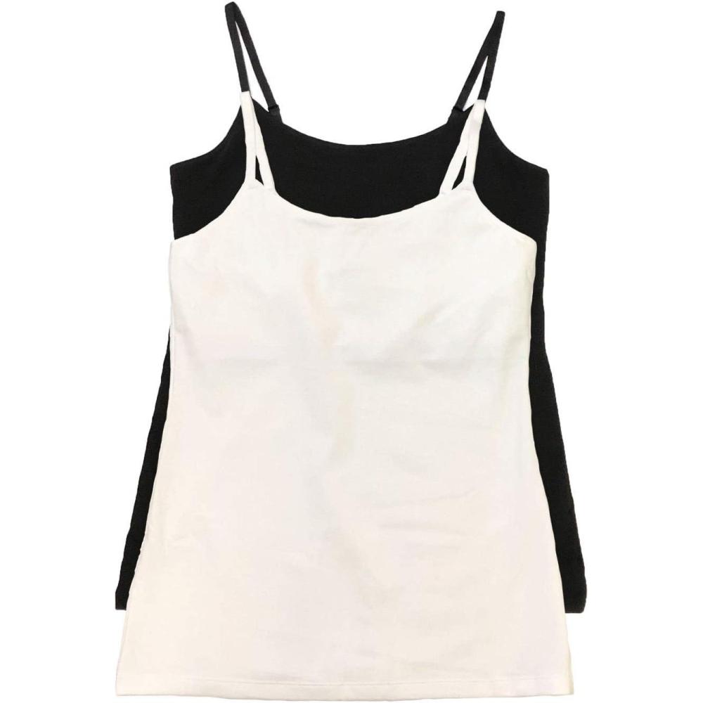 imageFelina Cotton Modal Maternity Camisole 2Pack Black White Large