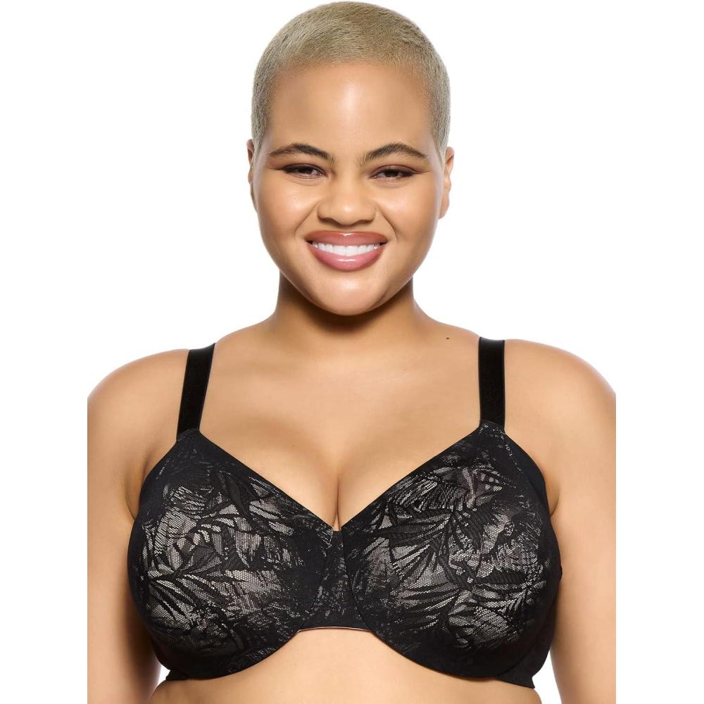 imageFelina  Jessamine Unlined Side Smoothing Minimizer Bra  32C  44H  Back ampamp Side Smoothing LaceBlack