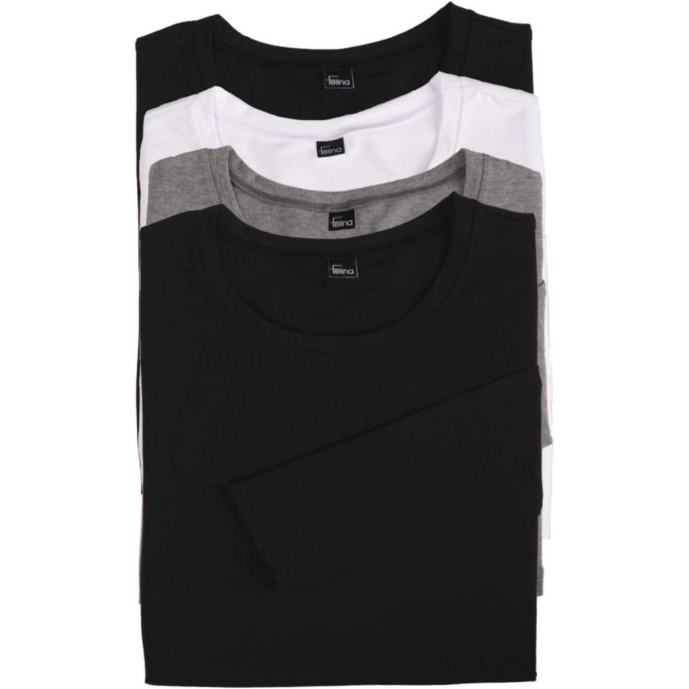 imageFelina  Key Item Long Sleeve Crew Neck Tee  Cotton ampamp Modal  2PackBlack Gray White