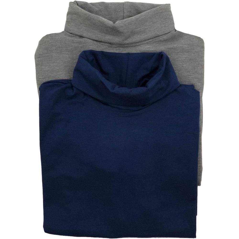 imageFelina Long Sleeve Turtleneck 2Pack Loungewear SleepwearGray Navy