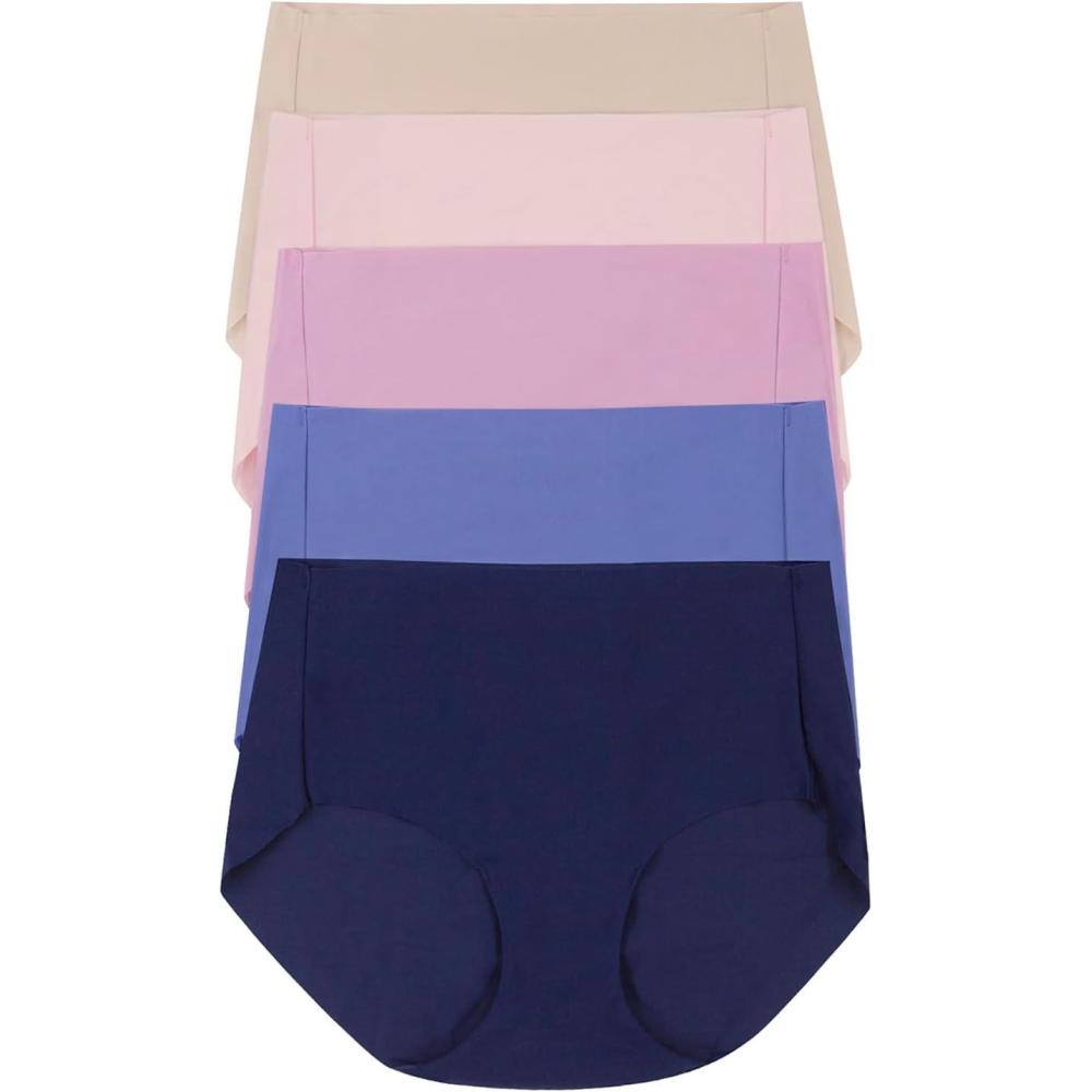 imageFelina  No Show ElasticFree Hipster Underwear 5Pack Invisible Underwear for Women Lightweight ampamp ComfortableBerries and Cream