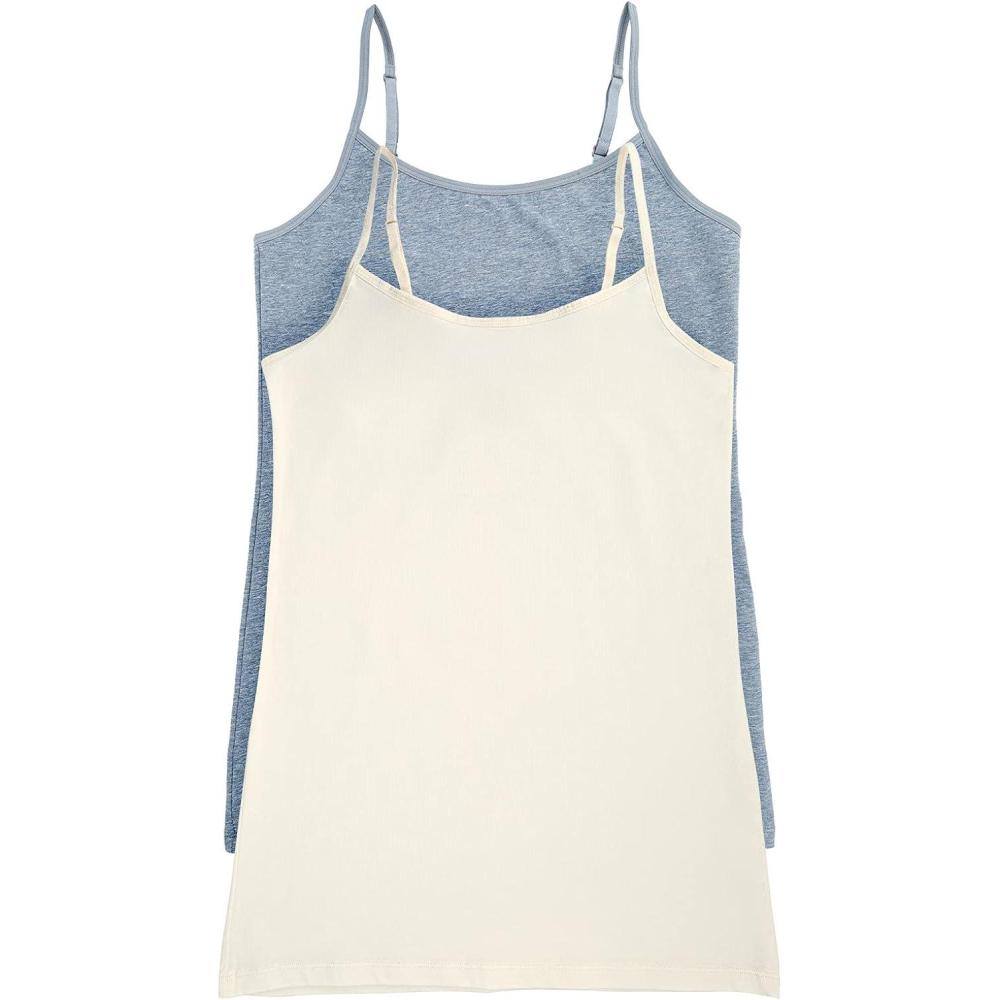 imageFelina  Organic Cotton Camisole 2Pack  PlantBased Dyes  Hypoallergenic  Adjustable StrapsCloud Sky