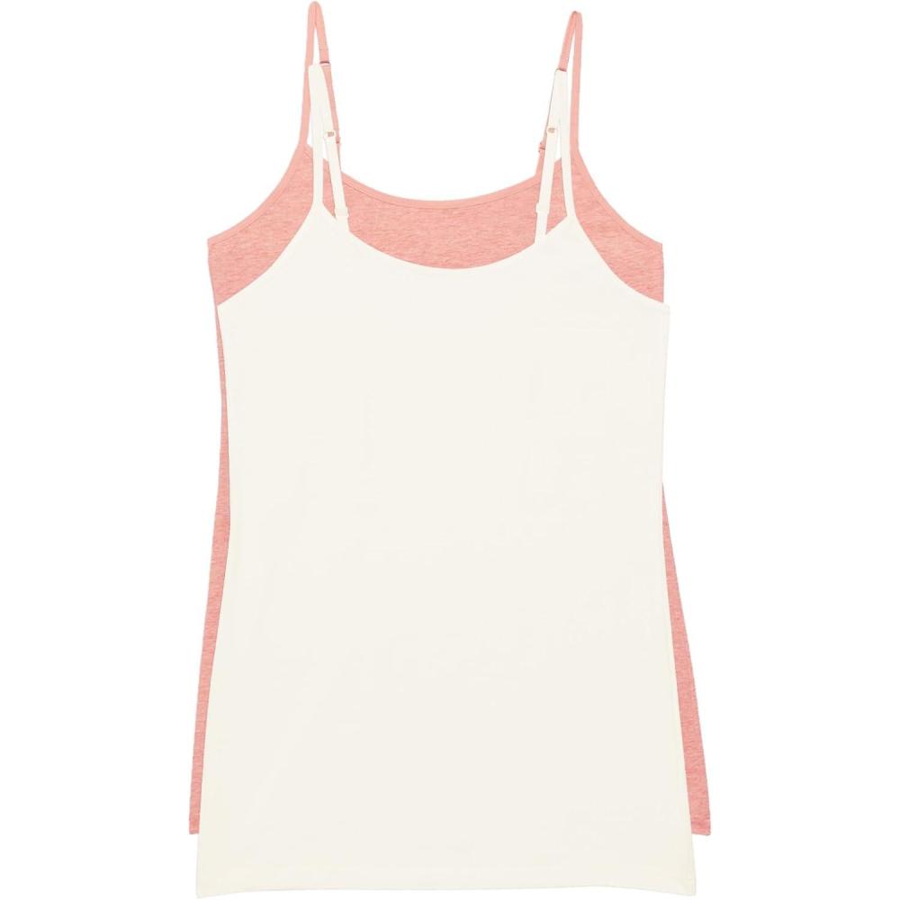 imageFelina  Organic Cotton Camisole 2Pack  PlantBased Dyes  Hypoallergenic  Adjustable StrapsRose Cloud