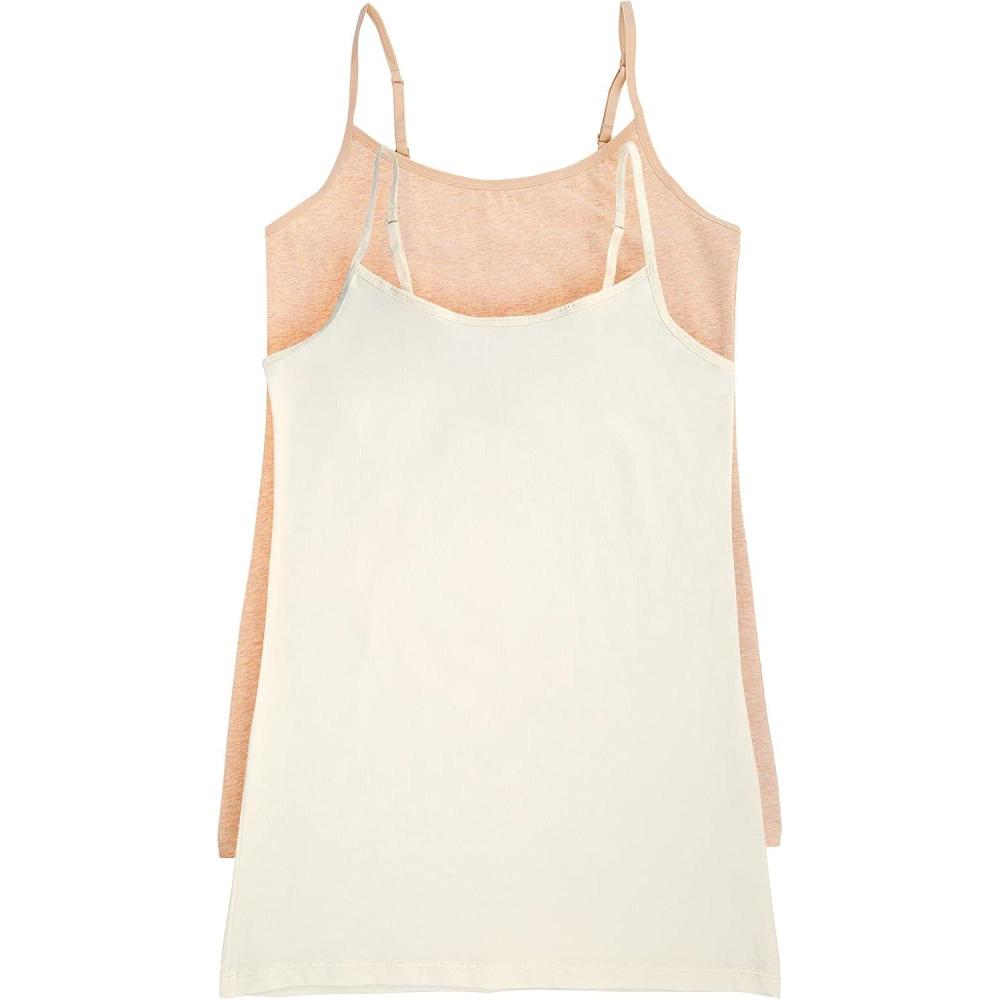 imageFelina Organic Cotton Camisole 2Pack PlantBased Dyes Hypoallergenic Adjustable StrapsWheat Cloud