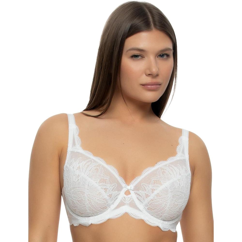 imageFelina  Paramour Peridot Lace Full Coverage Unlined Bra for WomenWhite
