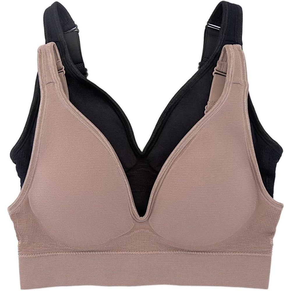 imageFelina Seamless Wireless Bra 2 Pack Removable PadsBlack Sparrow 2pack