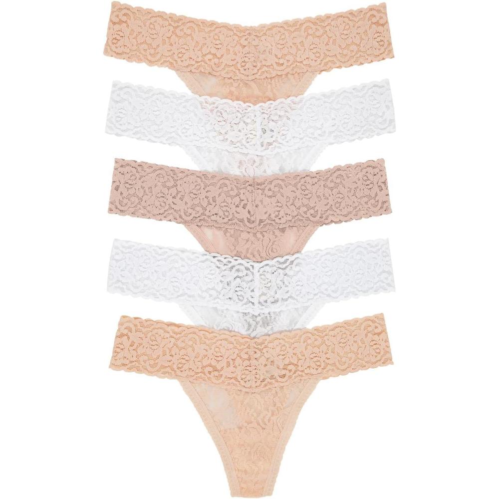 imageFelina Signature Stretchy Lace Low Rise Thong PantyWhite Neutral