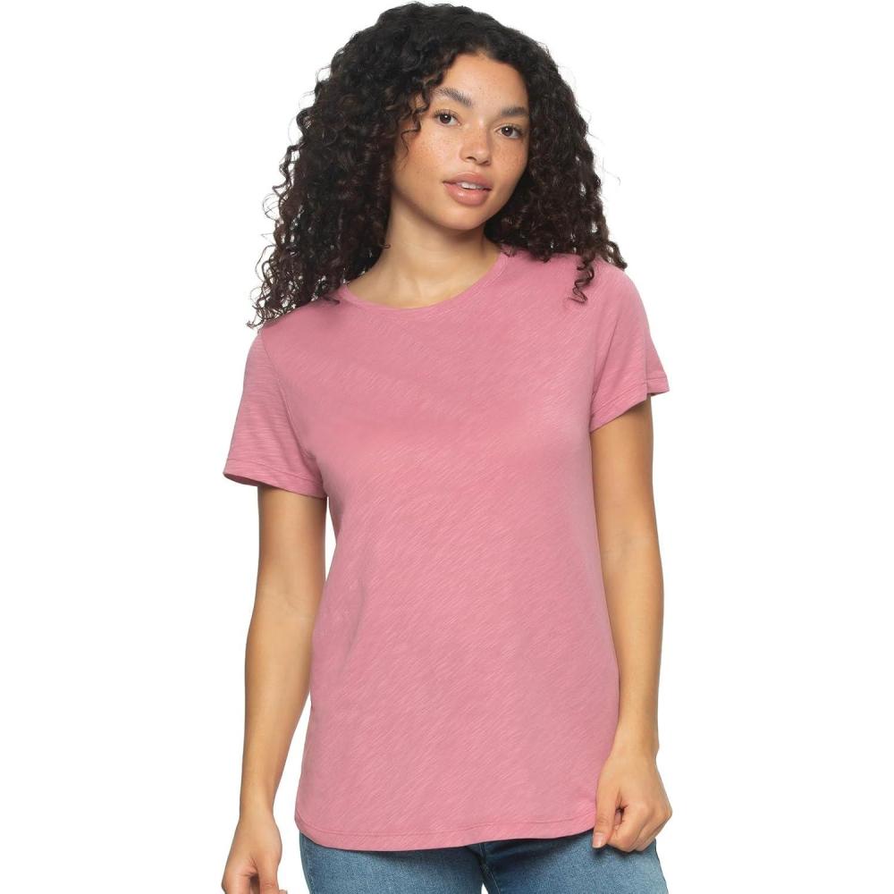 imageFelina  Slub Jersey Crew Neck TShirtHeather Rose