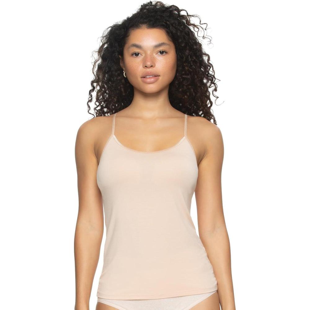 imageFelina So Smooth Modal Cami Top with Hidden Built in Shelf Bra SupportWarm Neutral