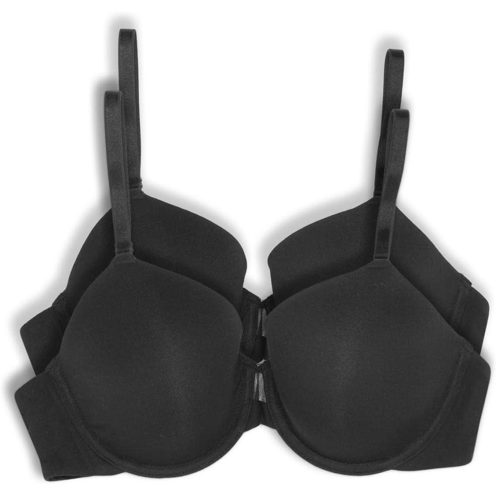 imageFelina  So Smooth Modal Everyday Demi TShirt Bra  Lightly Padded  2PackBlack