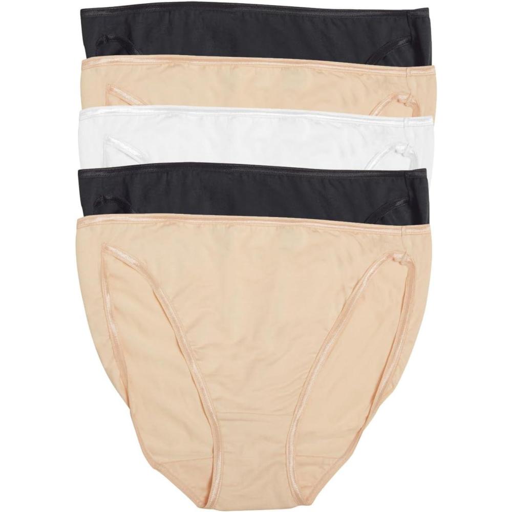 imageFelina  So Smooth Modal Hi Cut Panty  Hi Leg Opening Panties for Women  5PackBasics Combo