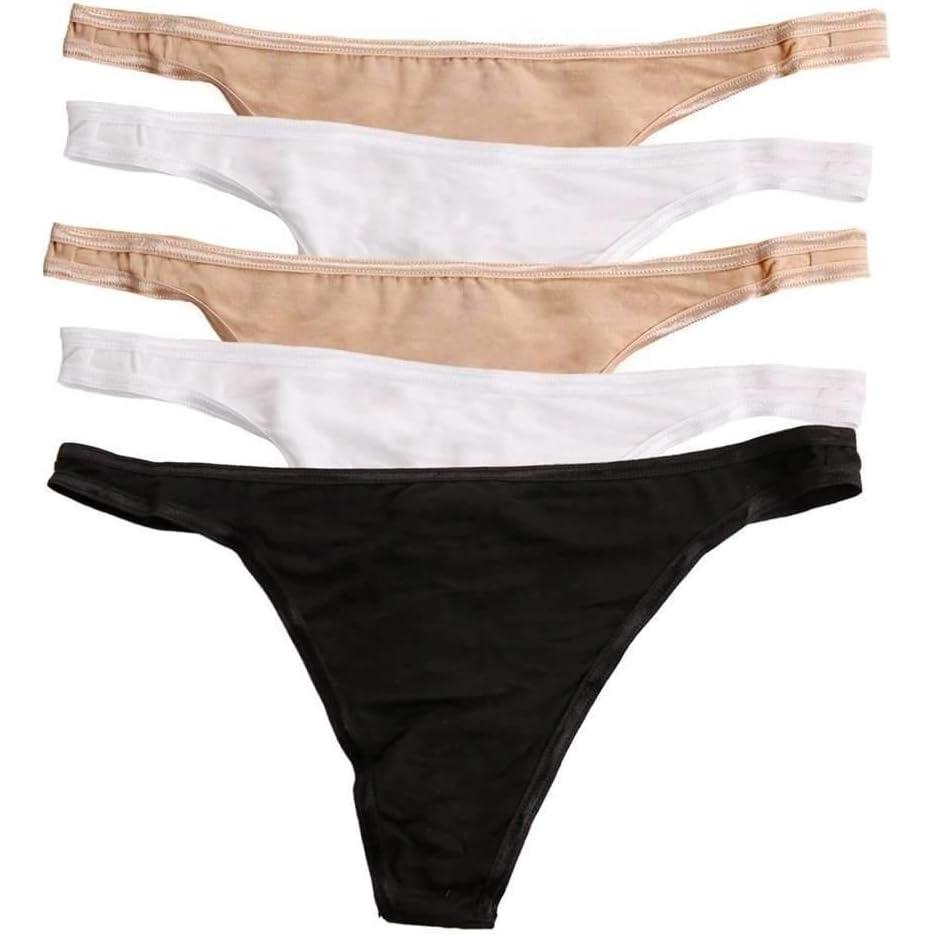 imageFelina  So Smooth Modal Low Rise Thong  Panties  5 PackBlack Fawn White