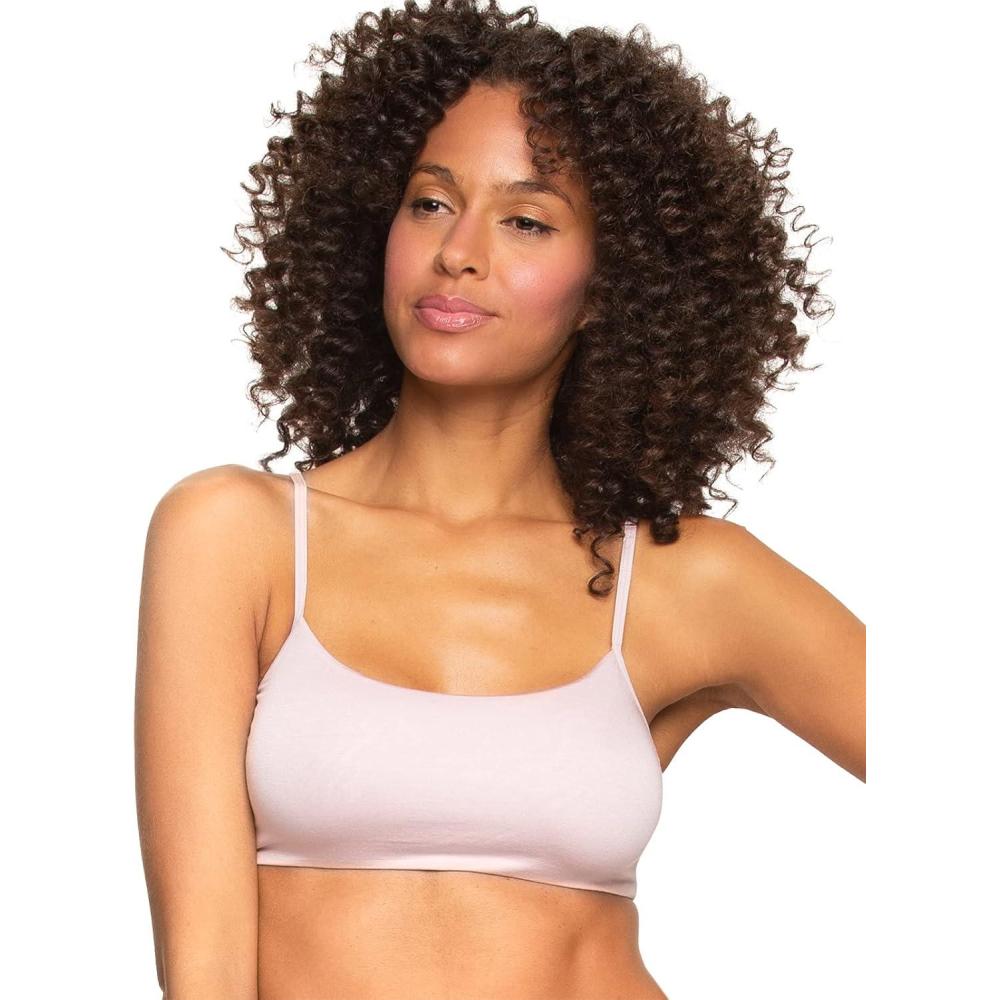 imageFelina Super Soft Modal Bralette Adjustable Straps Moisture Wicking Lounge BraletteViolet Ice