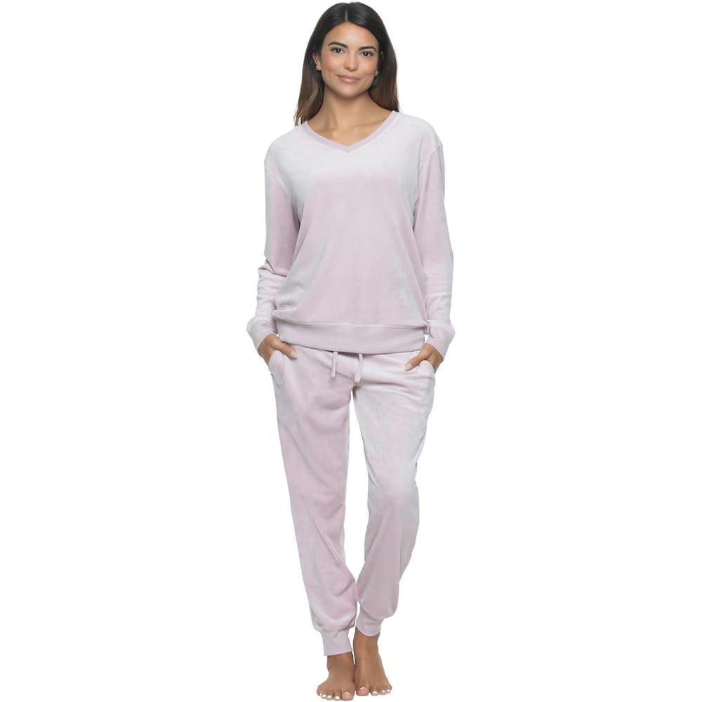 imageFelina Ultra Luxe Velour Lounge Set wSide Pockets Womens