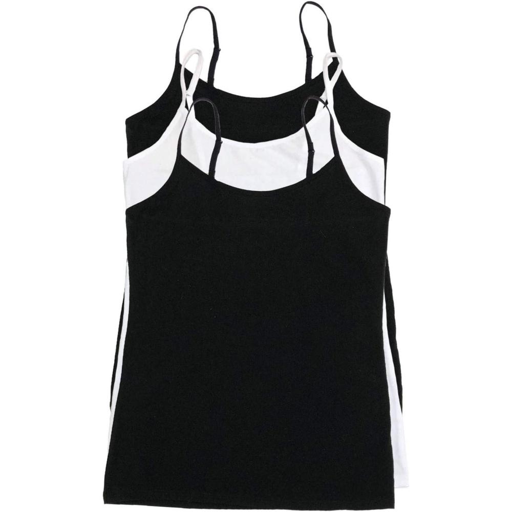 imageFelina Adjustable Camisole Tank Top  Premium Micro Modal Womens Tank Tops  Soft Breathable and Versatile UndergarmentBlack White