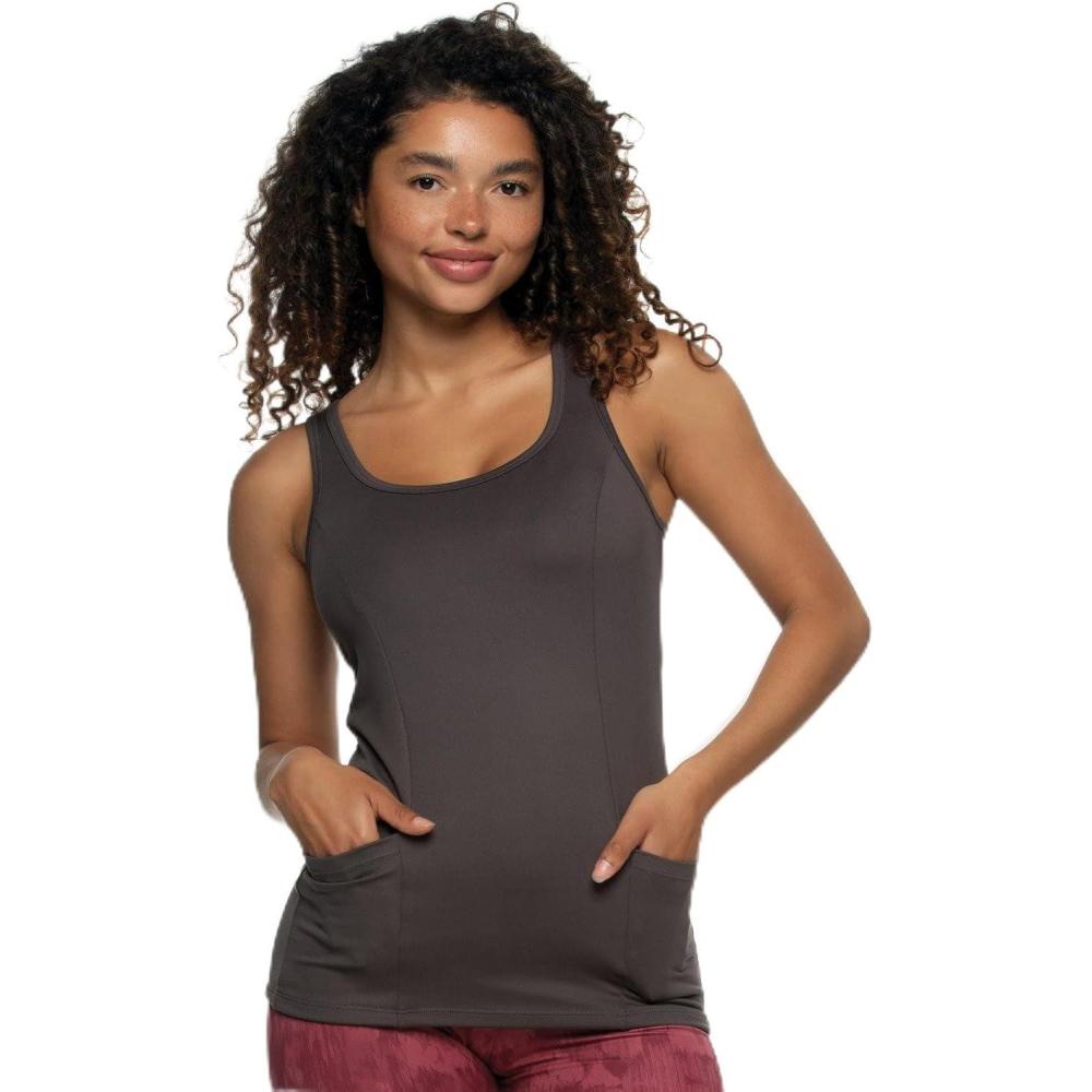 imageFelina Athletic Pocket Tank Top Athleisure Top for WomenCharcoal