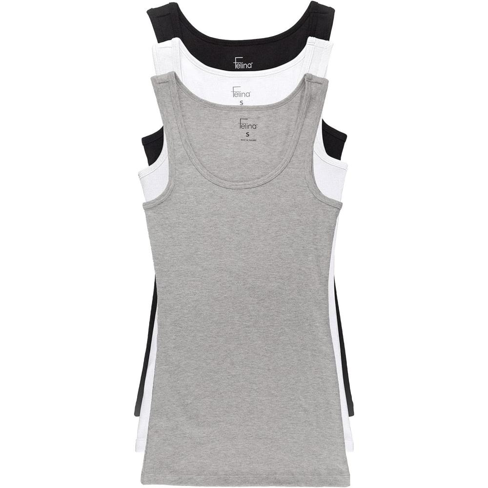 imageFelina Cotton Ribbed Tank Top  Class Tank Top for Women Workout Tank Top for Women Color Options AvailableAssorted Color