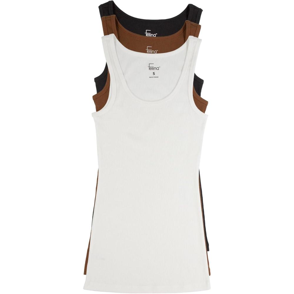 imageFelina Cotton Ribbed Tank Top  Class Tank Top for Women Workout Tank Top for Women Color Options AvailableBasic Layers