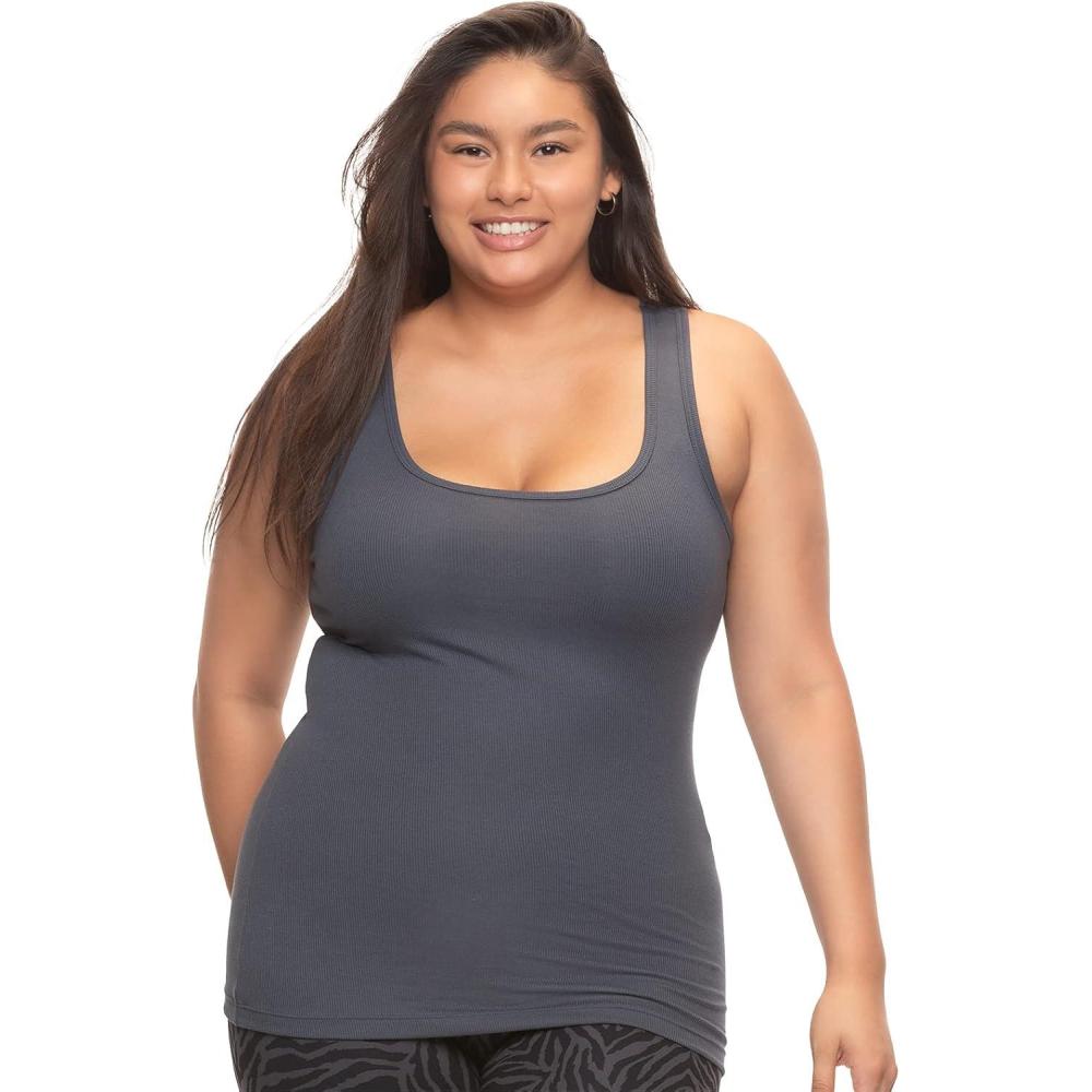 imageFelina Cotton Ribbed Tank Top  Class Tank Top for Women Workout Tank Top for Women Color Options AvailableBlue Gray