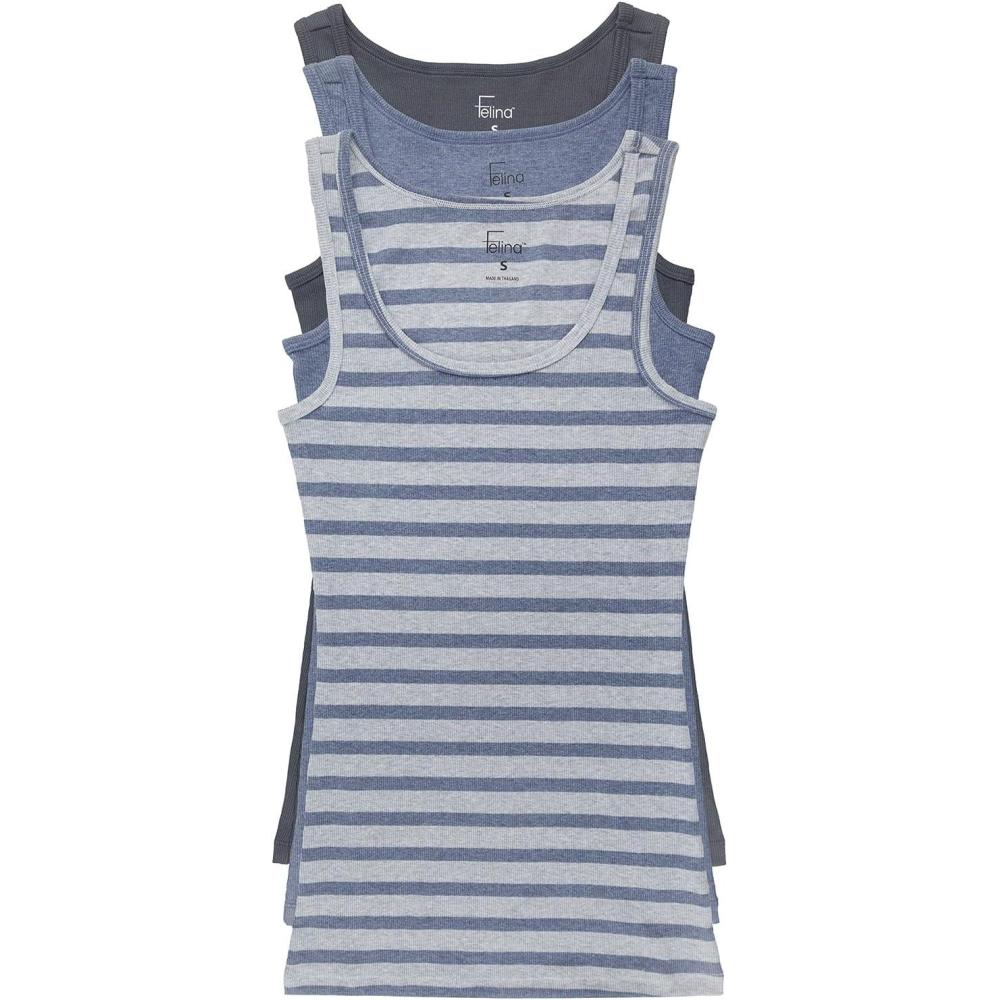 imageFelina Cotton Ribbed Tank Top  Class Tank Top for Women Workout Tank Top for Women Color Options AvailableCool Blues