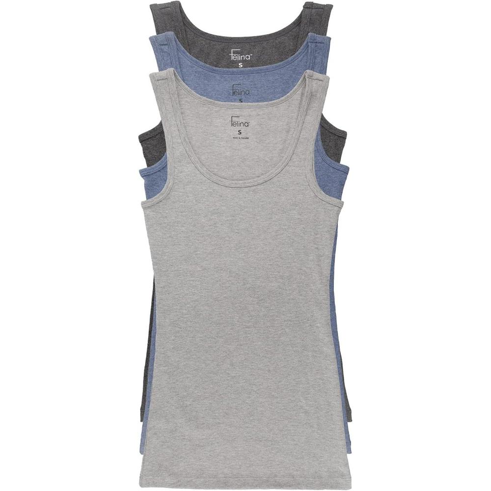 imageFelina Cotton Ribbed Tank Top  Class Tank Top for Women Workout Tank Top for Women Color Options AvailableCool Grays
