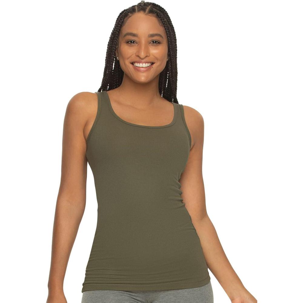 imageFelina Cotton Ribbed Tank Top  Class Tank Top for Women Workout Tank Top for Women Color Options AvailableGrape Leaf
