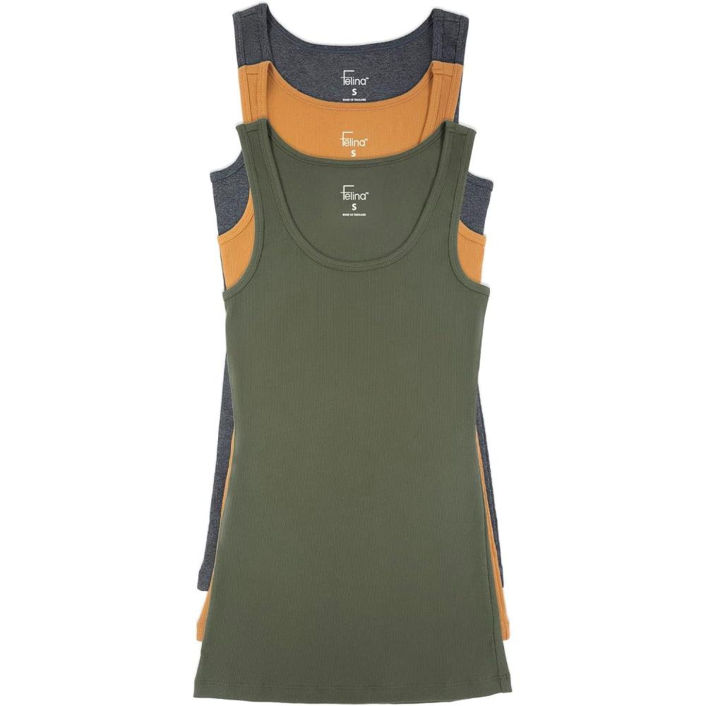 imageFelina Cotton Ribbed Tank Top  Class Tank Top for Women Workout Tank Top for Women Color Options AvailableGrape Leaf Cashew