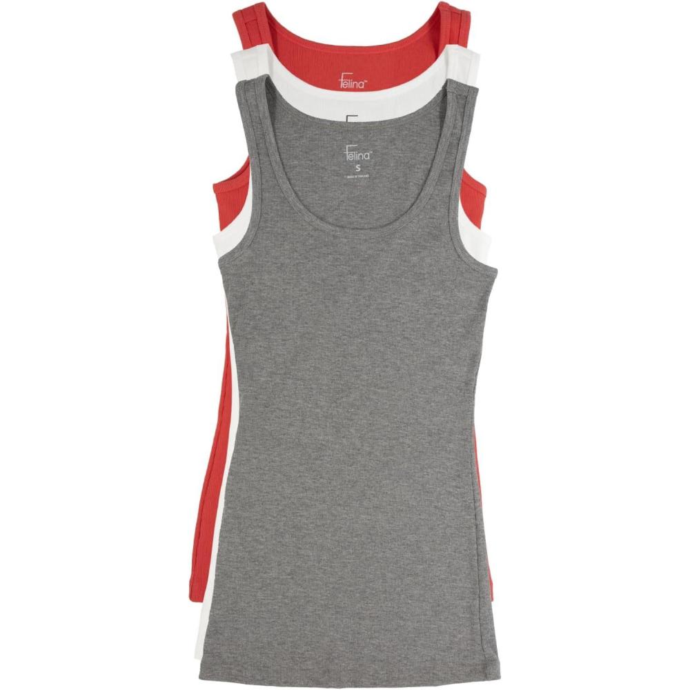 imageFelina Cotton Ribbed Tank Top  Class Tank Top for Women Workout Tank Top for Women Color Options AvailableSummer Pop