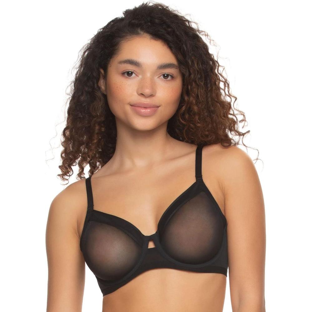 imageFelina Ethereal Sheer Mesh Unlined Underwire BraBlack
