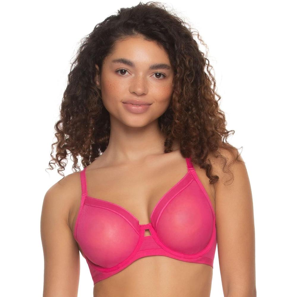 imageFelina Ethereal Sheer Mesh Unlined Underwire BraFuchsia Rose