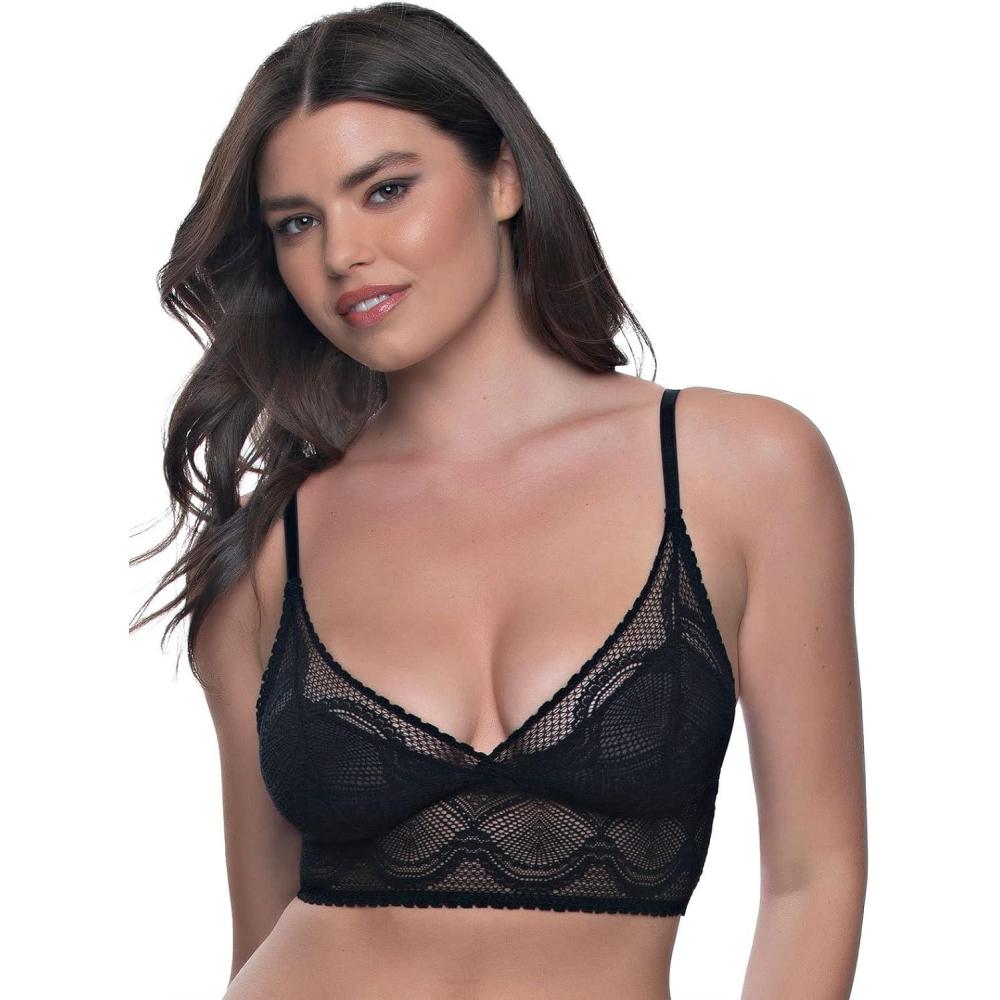 imageFelina Finesse Cami Bralette  Stretchy Lace Bralettes for Women  Sexy and ComfortableBlack