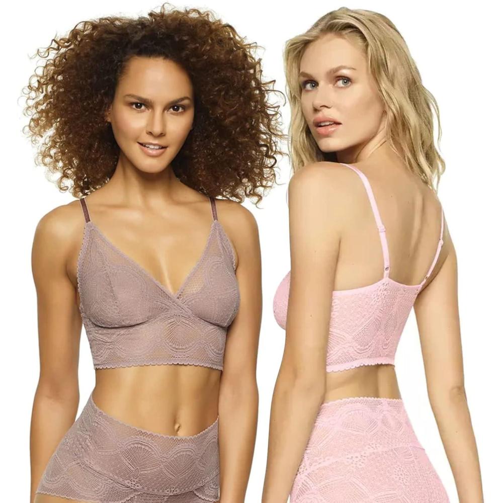 imageFelina Finesse Cami Bralette  Stretchy Lace Bralettes for Women  Sexy and ComfortableMinky Pink
