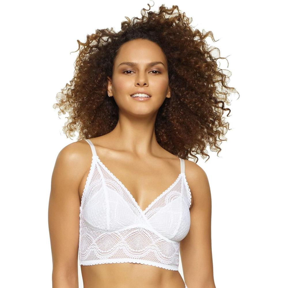imageFelina Finesse Cami Bralette  Stretchy Lace Bralettes for Women  Sexy and ComfortableWhite