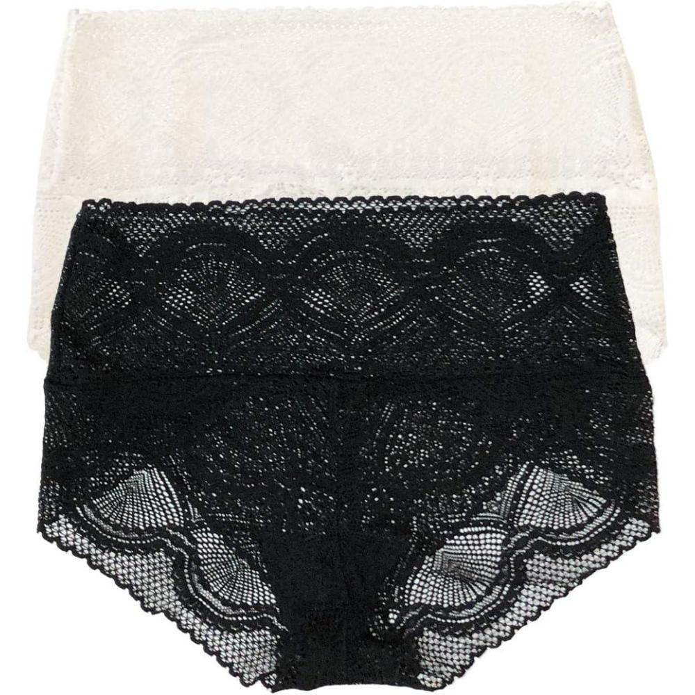 imageFelina Finesse Mock Wrap Brief  Womens Underwear SemiSheer 4Way Stretch Lace Super StretchyBack to Basics