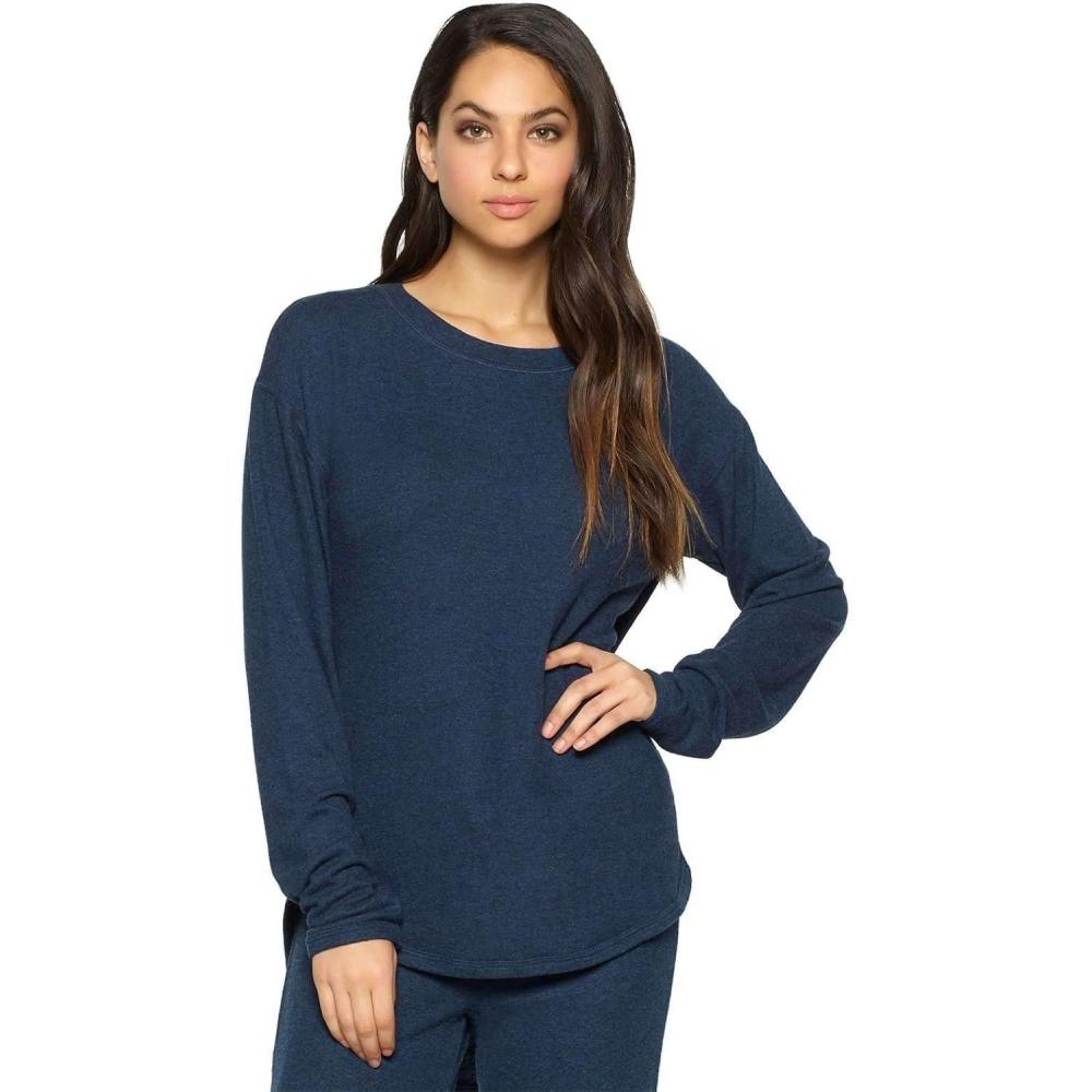 imageFelina Lounge Victoria Long Sleeve Crew Neck Top SleepwearNavy