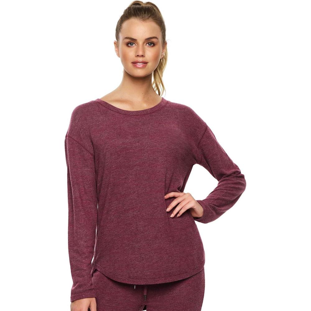 imageFelina Lounge Victoria Long Sleeve Crew Neck Top SleepwearRed Gray