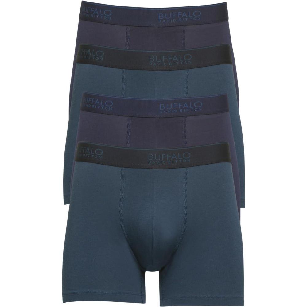 imageFelina Mens Buffalo Boxer Briefs  Cotton Moisture Wicking ampamp Breathable Underwear 4PackDenim Sapphire