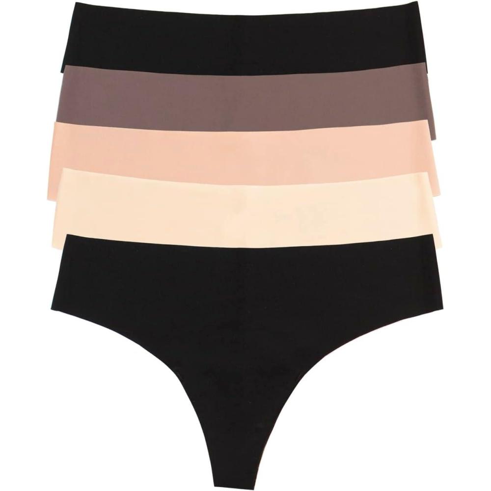 imageFelina No Show Elastic Free Thong 5PackChic Neutrals