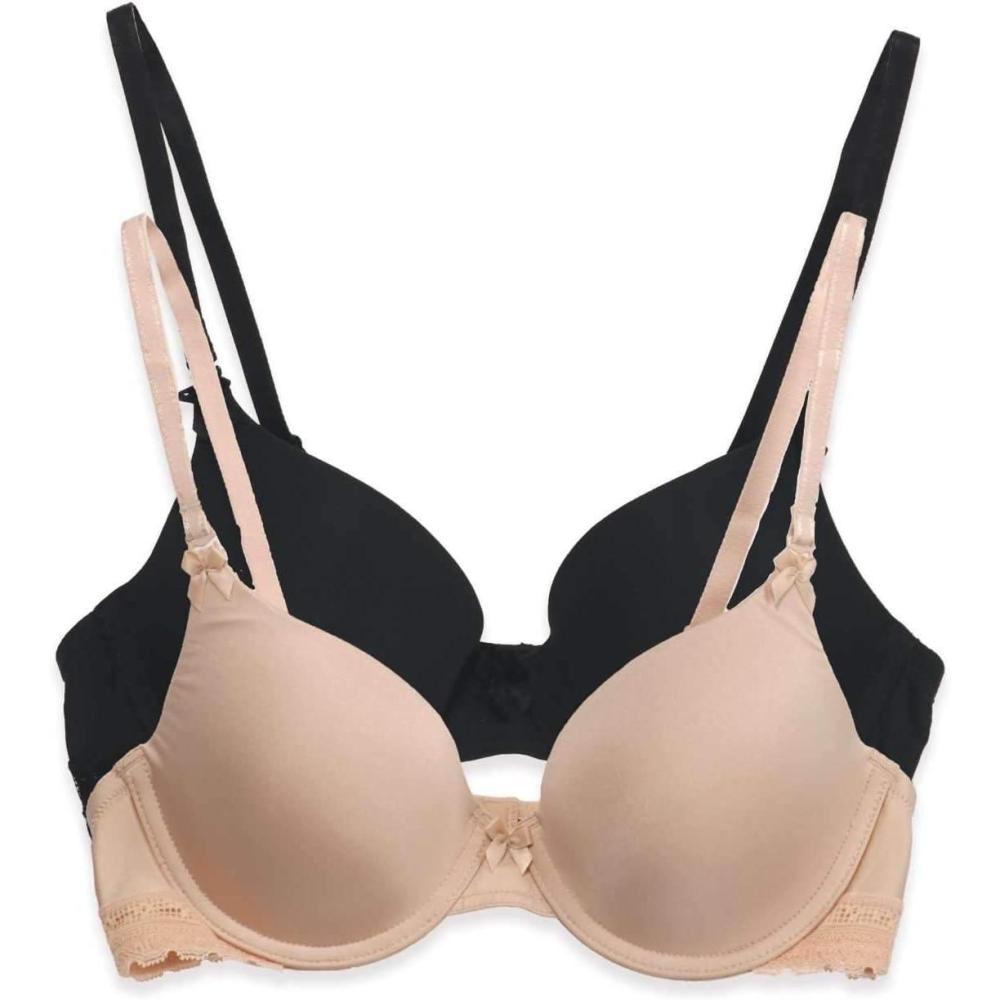 imageFelina Paramour Gorgeous Memory Foam Bra 2PackNeutral Black