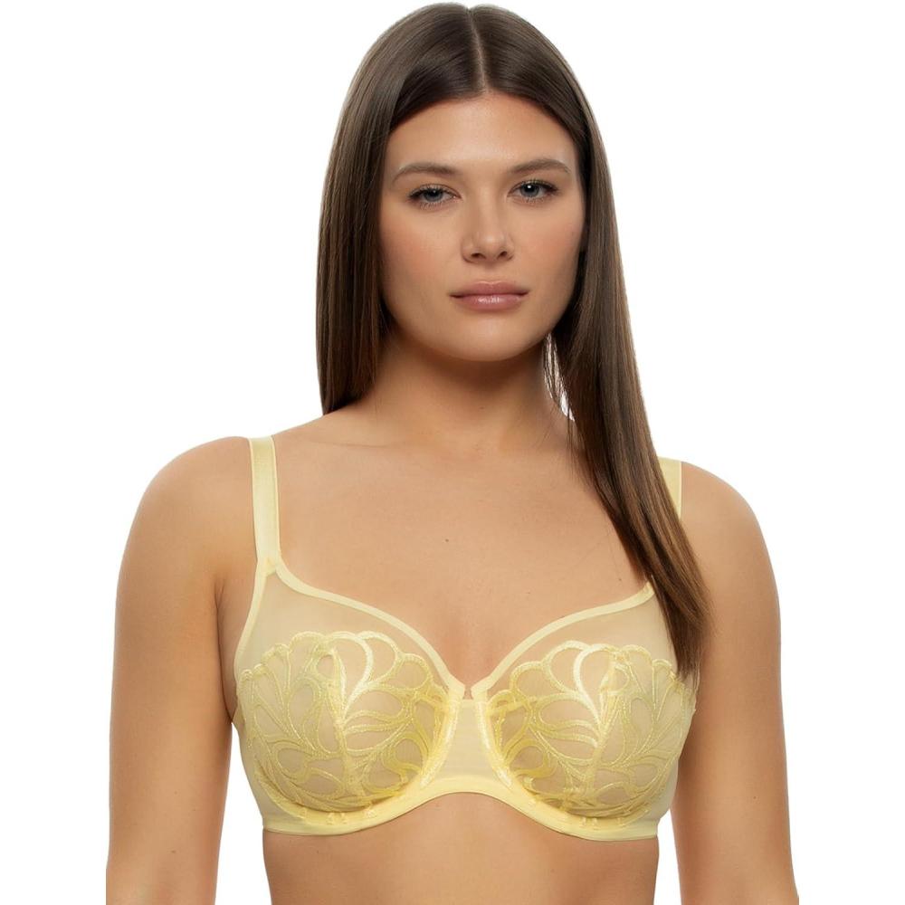 imageFelina Paramour Lotus Embroidered Unlined Bra  UltraLightPale Banana