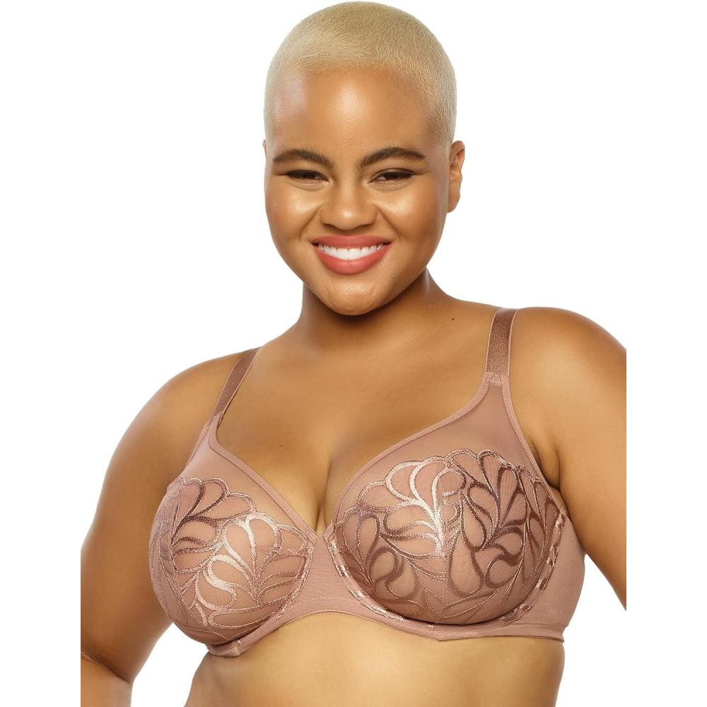 imageFelina Paramour Lotus Embroidered Unlined Bra UltraLightRose Tan