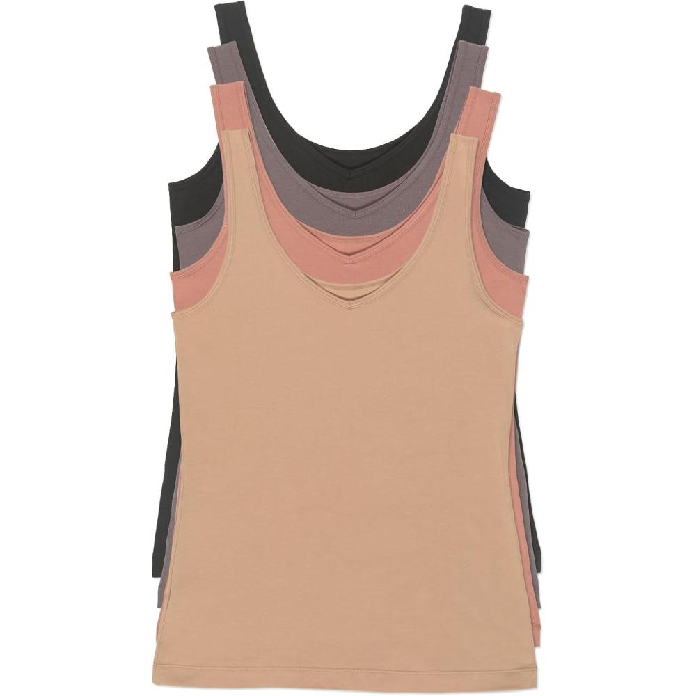 imageFelina Reversible Cotton Womens Tank Top  4PackEarth Tones