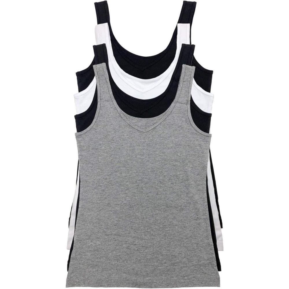 imageFelina Reversible Cotton Womens Tank Top  4PackHeather Grey