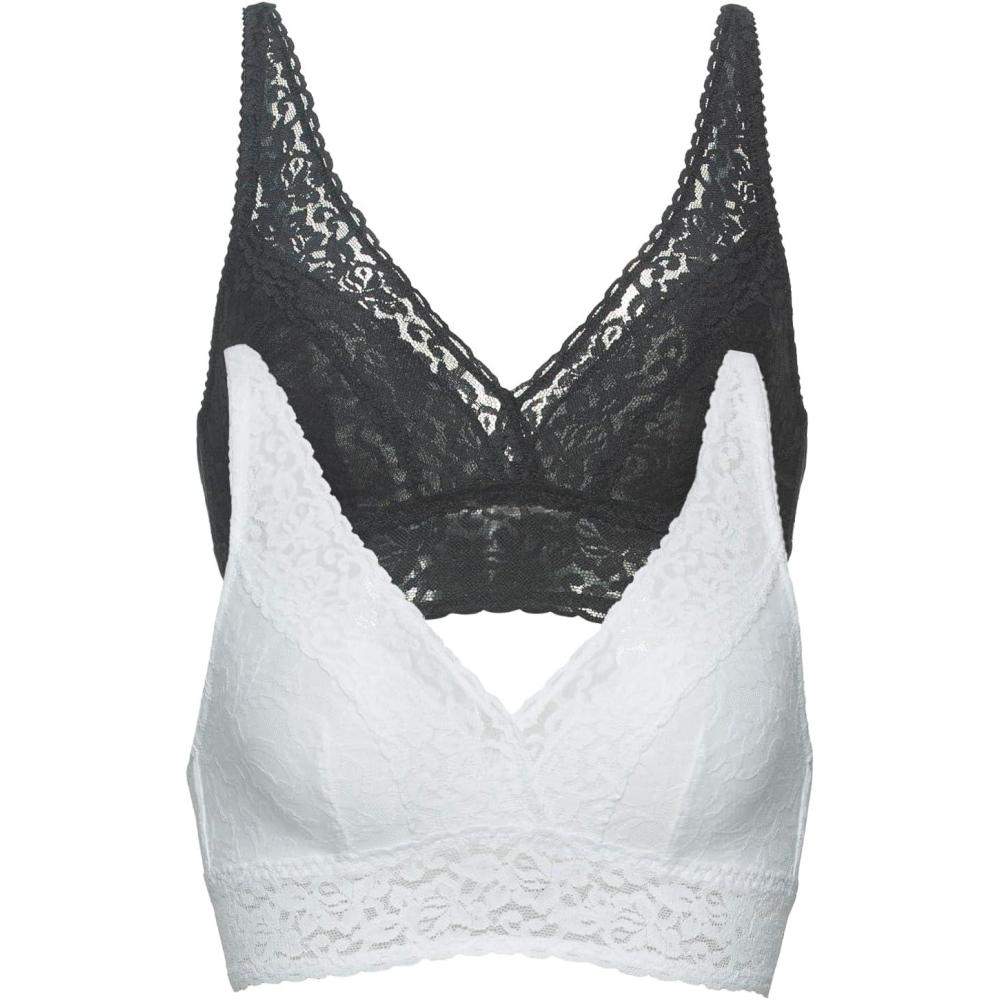 imageFelina Signature Stretch Lace Bralette 2PackBlack White
