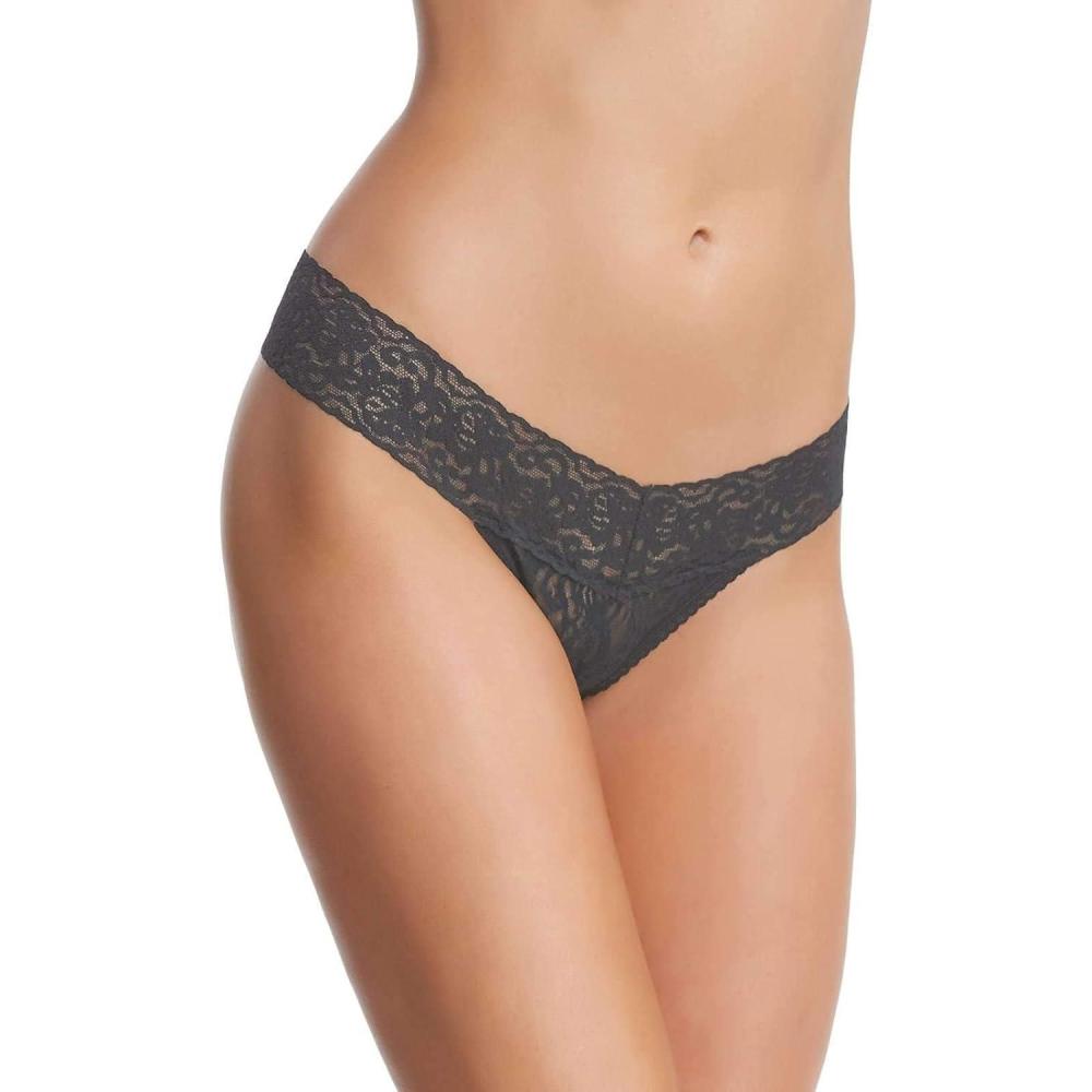 imageFelina Signature Stretchy Lace Low Rise Thong PantyCharcoal